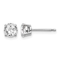 14K White Gold 1.00ct I1 J-k Diamond Stud Push-on Post Earrings view 1