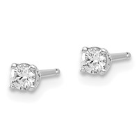14K White Gold .15ct I1 J-k Diamond Stud Push-on Post Earrings view 2