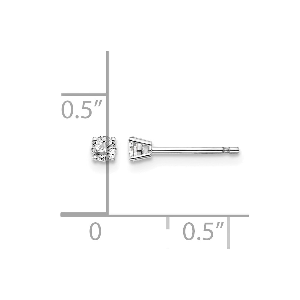 14kw .15ct I1 J-K Diamond Stud Push-on Post Earrings (ST2-15W)