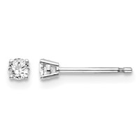 14K White Gold .15ct I1 J-k Diamond Stud Push-on Post Earrings view 1