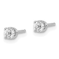 14kw .20ct I1 J-k Diamond Stud Push-on Post Earrings view 2