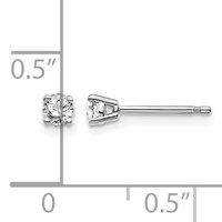 14kw .20ct I1 J-k Diamond Stud Push-on Post Earrings view 4