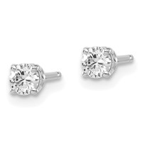 14K White Gold.25ct I1 J-k Diamond Stud Push-on Post Earrings view 2