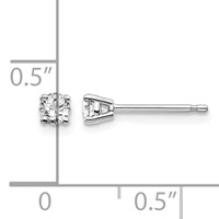 14K White Gold.25ct I1 J-k Diamond Stud Push-on Post Earrings view 4