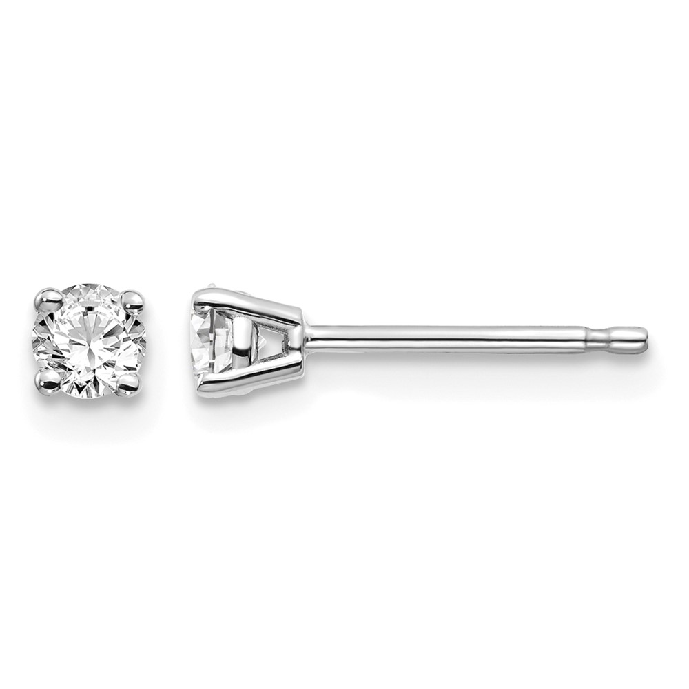 14K White Gold.25ct I1 J-k Diamond Stud Push-on Post Earrings