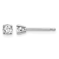 14K White Gold.25ct I1 J-k Diamond Stud Push-on Post Earrings view 1