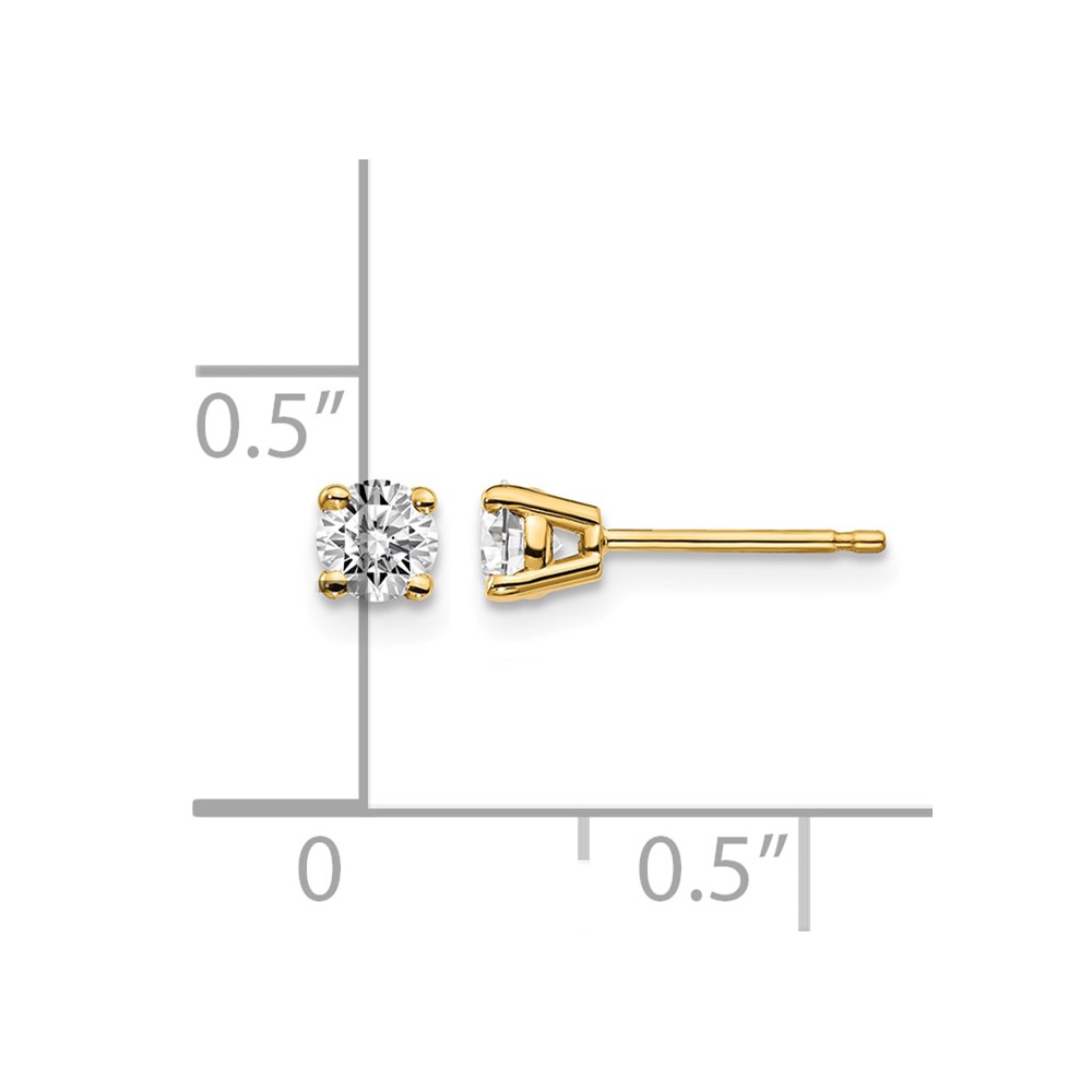14y .30ct. I1 J-K Diamond Stud Push-on Post Earrings (ST2-30)