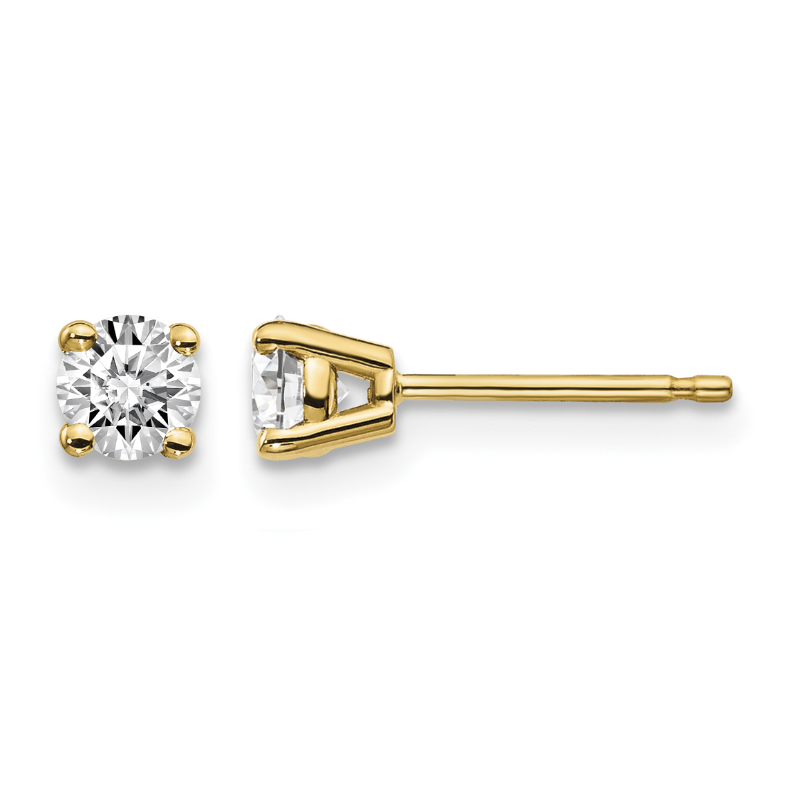 14y .30ct. I1 J-K Diamond Stud Push-on Post Earrings (ST2-30)