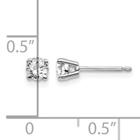 14K White Gold.30ct I1 J-k Diamond Stud Push-on Post Earrings view 4