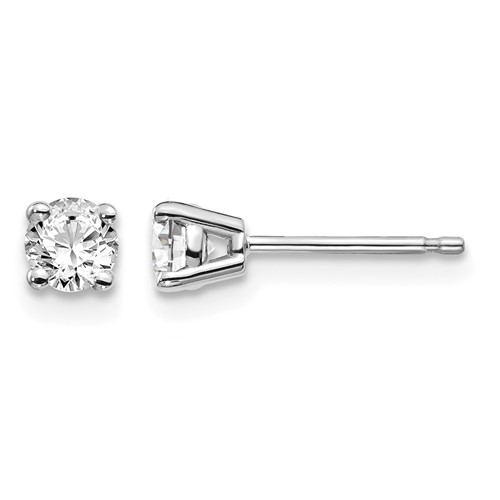 14K White Gold.30ct I1 J-k Diamond Stud Push-on Post Earrings