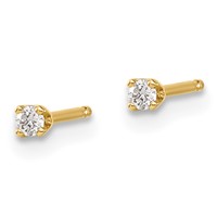 14y.05ct I1 J-k Diamond Stud Push-on Post Earrings view 2