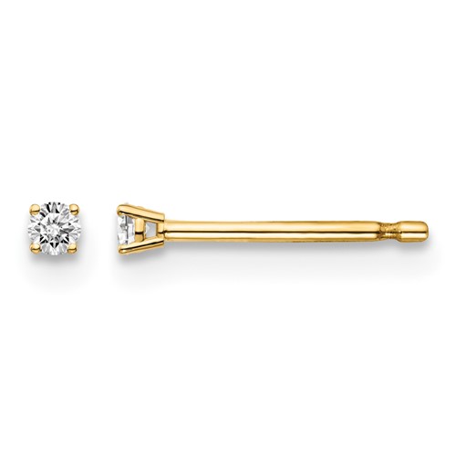 14y.05ct I1 J-k Diamond Stud Push-on Post Earrings