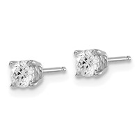 14K White Gold .50ct I1 J-k Diamond Stud Push-on Post Earrings view 2