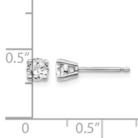 14K White Gold .50ct I1 J-k Diamond Stud Push-on Post Earrings view 4