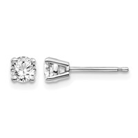 14K White Gold .50ct I1 J-k Diamond Stud Push-on Post Earrings view 1