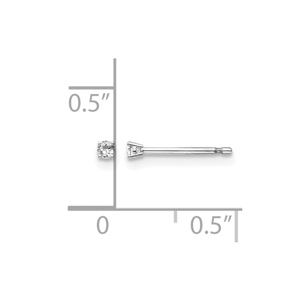 14kw .05ct I1 J-K Diamond Stud Push-on Post Earrings (ST2-5W)