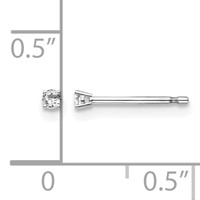14K White Gold .05ct I1 J-k Diamond Stud Push-on Post Earrings view 4