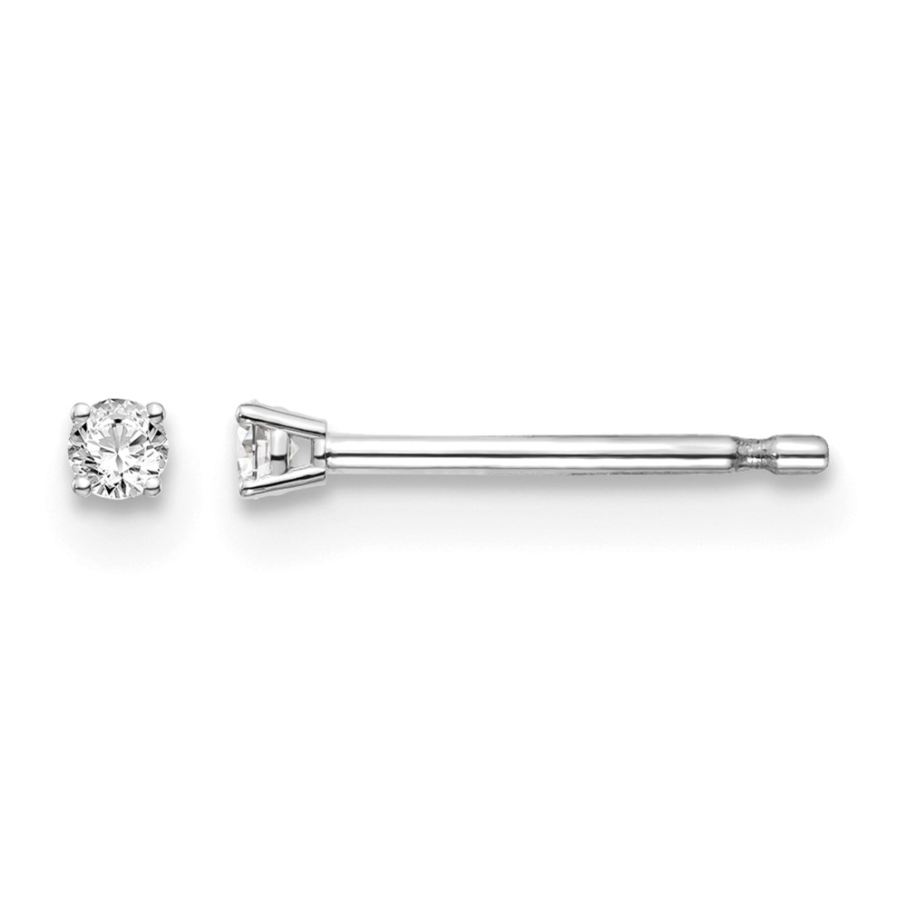 14K White Gold .05ct I1 J-k Diamond Stud Push-on Post Earrings