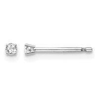 14K White Gold .05ct I1 J-k Diamond Stud Push-on Post Earrings view 1