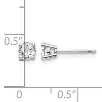 14K White Gold.60ct I1 J-k Diamond Stud Push-on Post Earrings view 2