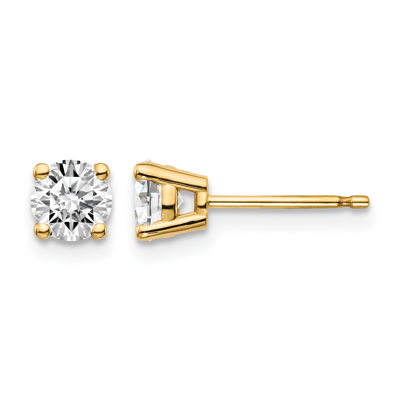 14y .75ct. I1 J-K Diamond Stud Push-on Post Earrings (ST2-75)