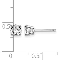 14K White Gold.75ct I1 J-k Diamond Stud Push-on Post Earrings view 2