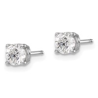 14K White Gold.85ct I1 J-k Diamond Stud Push-on Post Earrings view 2