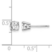 14K White Gold.85ct I1 J-k Diamond Stud Push-on Post Earrings view 3