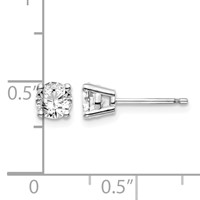14K White Gold.95ct I1 J-k Diamond Stud Push-on Post Earrings view 2