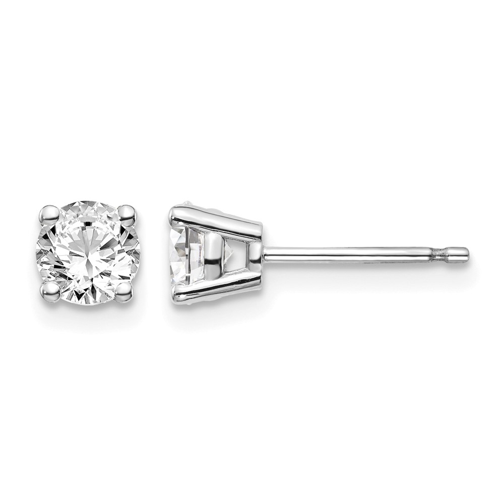 14K White Gold.95ct I1 J-k Diamond Stud Push-on Post Earrings