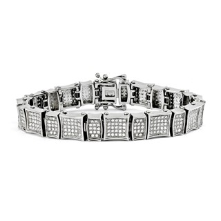 Stainless Steel 12 mm and White 1.5 mm 450 CZs 9" Brac Fold Over Clasp