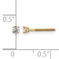 14K Yellow Gold.10ct SI3 G-i Diamond Stud Thread on Off Post Earrings view 4