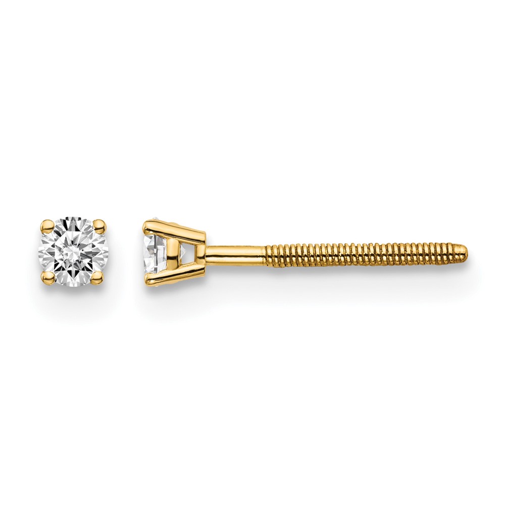 14ky .10ct. SI3 G-I Diamond Stud Thread on/off Post Earrings (ST3-10)