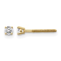 14K Yellow Gold.10ct SI3 G-i Diamond Stud Thread on Off Post Earrings view 1