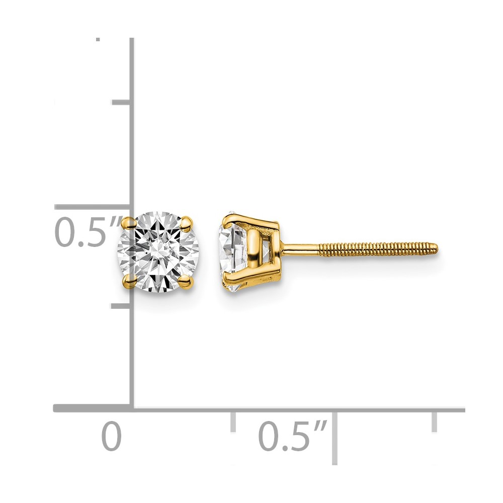 14ky 1.00ct. SI3 G-I Diamond Stud Thread on/off Post Earrings (ST3-100)