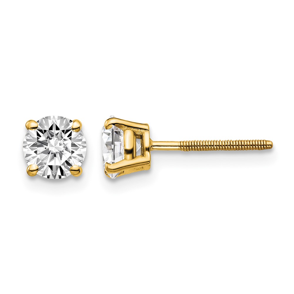 14ky 1.00ct. SI3 G-I Diamond Stud Thread on/off Post Earrings (ST3-100)