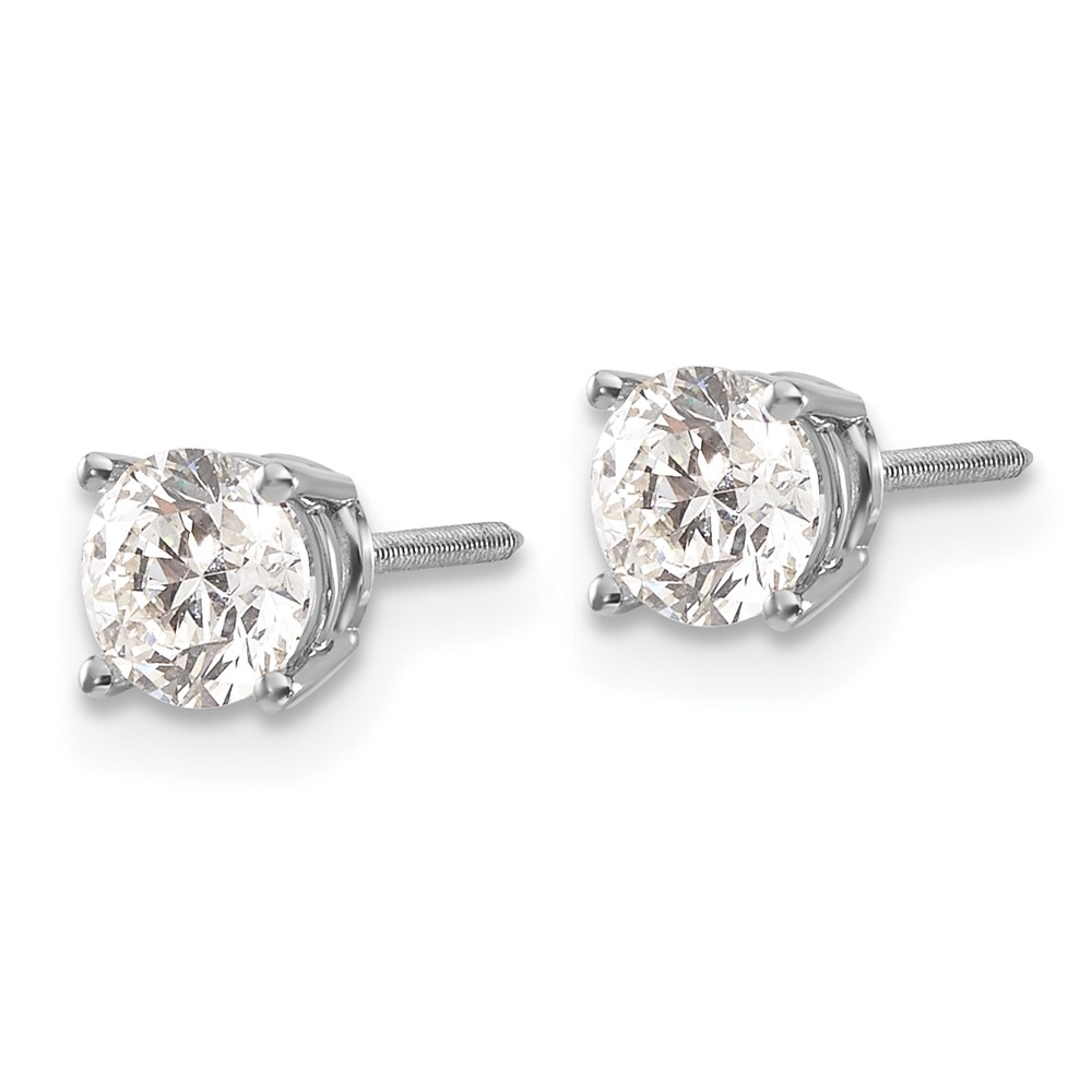 14kw 1.00ct SI3 G-I Diamond Stud Thread on/off Post Earrings (ST3-100W)