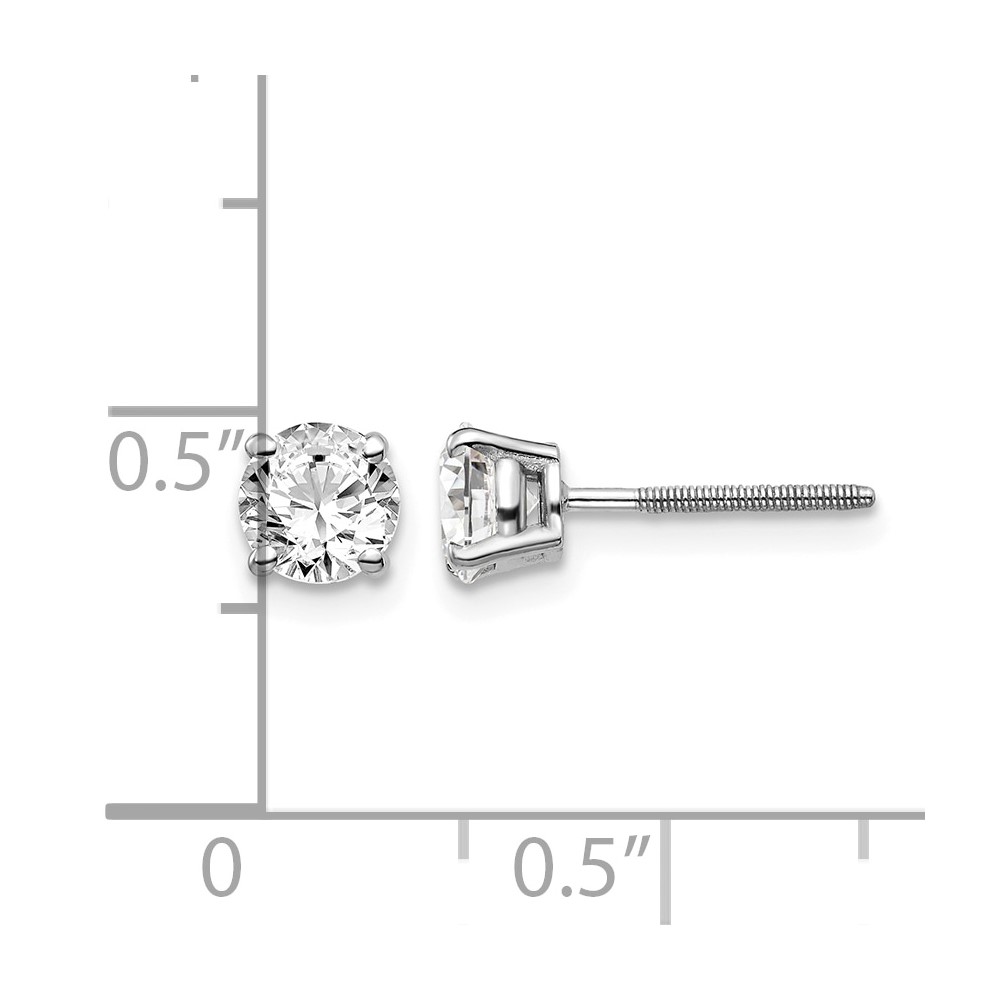14kw 1.00ct SI3 G-I Diamond Stud Thread on/off Post Earrings (ST3-100W)