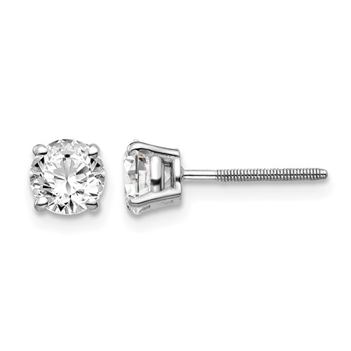14kw 1.00ct SI3 G-i Diamond Stud Thread on Off Post Earrings
