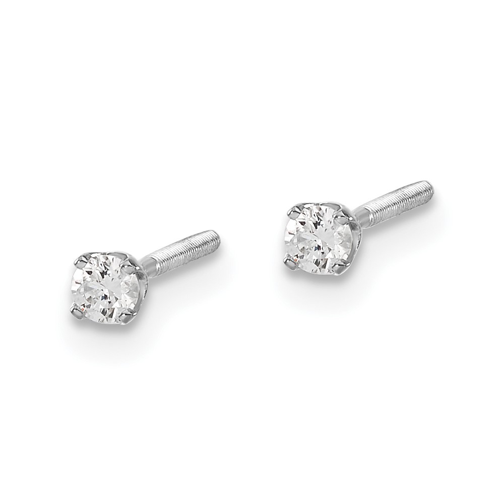 14kw .10ct SI3 G-I Diamond Stud Thread on/off Post Earrings (ST3-10W)