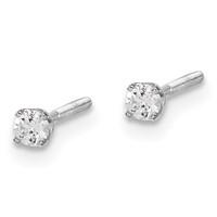 14K White Gold.10ct SI3 G-i Diamond Stud Thread on Off Post Earrings view 2
