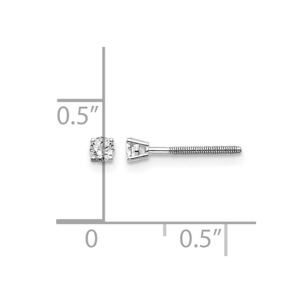 14kw .10ct SI3 G-I Diamond Stud Thread on/off Post Earrings (ST3-10W)