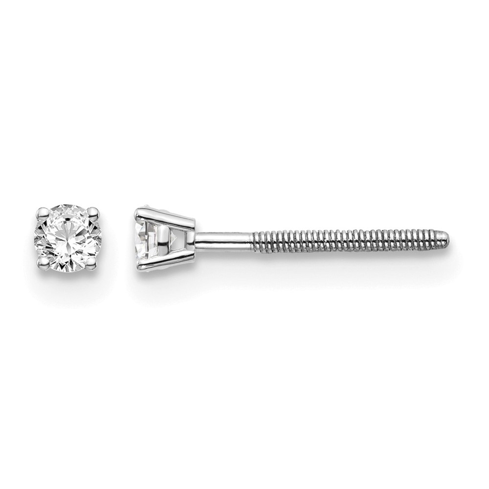 14kw .10ct SI3 G-I Diamond Stud Thread on/off Post Earrings (ST3-10W)