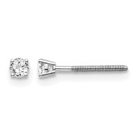14K White Gold.10ct SI3 G-i Diamond Stud Thread on Off Post Earrings view 1