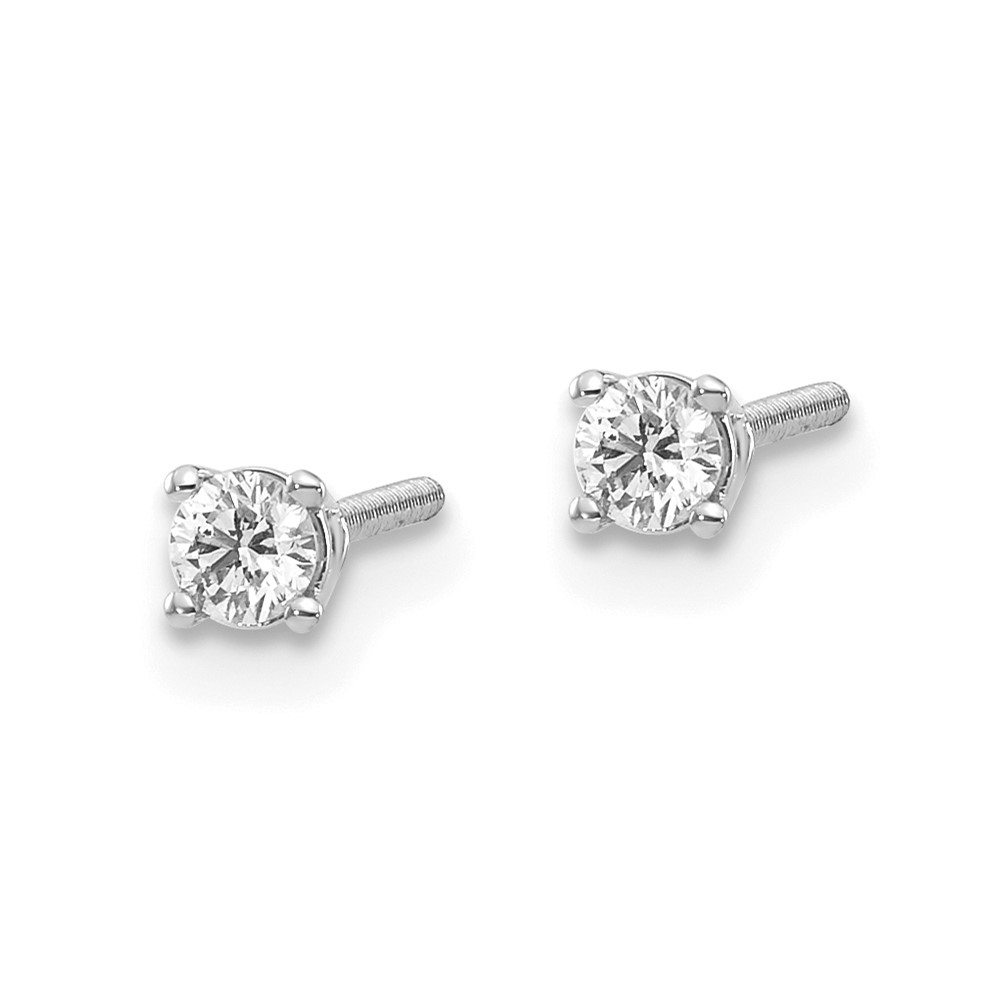 14kw .15ct SI3 G-I Diamond Stud Thread on/off Post Earrings (ST3-15W)
