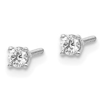 14kw .15ct VS2 SI1 G-i Diamond Stud Thread on Off Post Earrings view 2