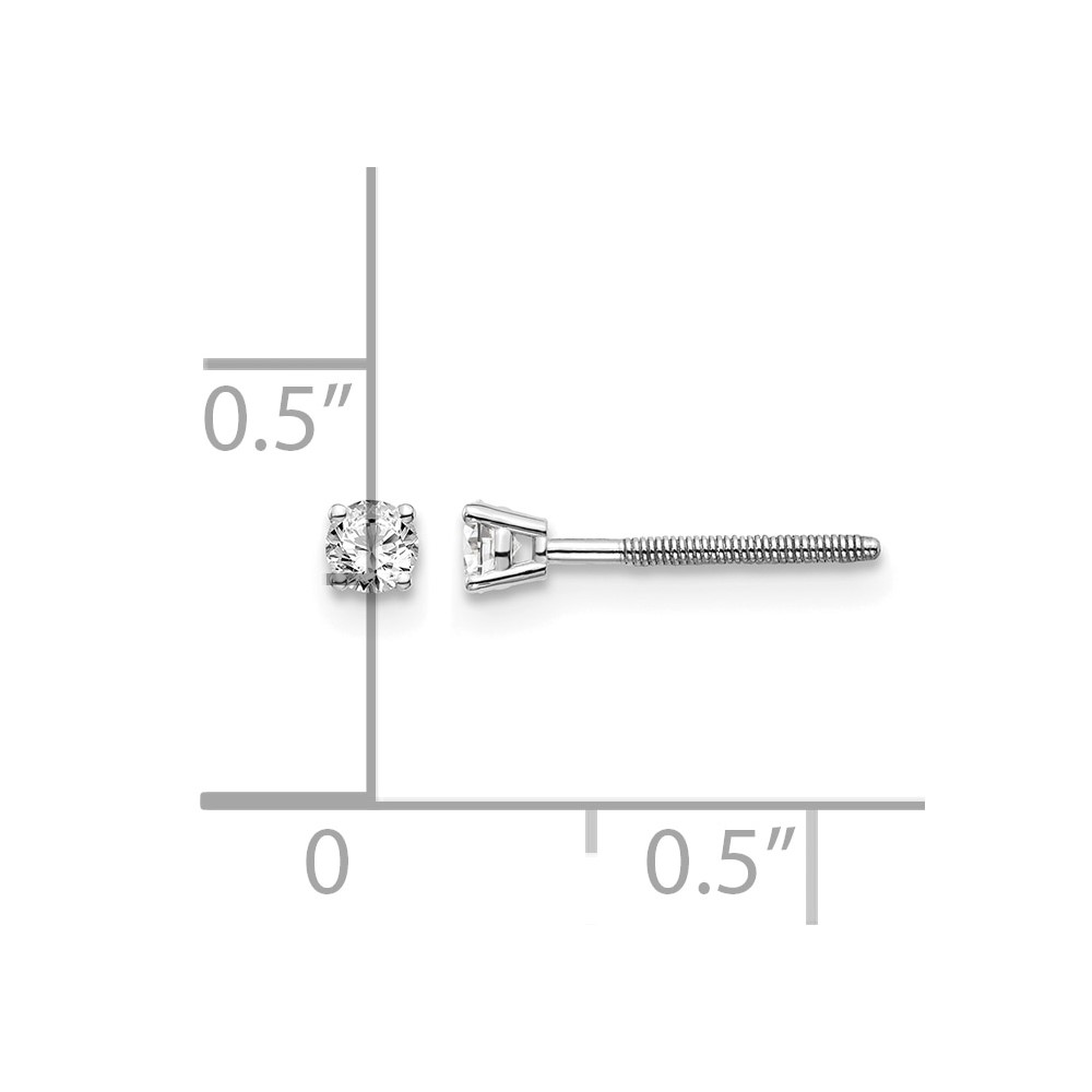14kw .15ct SI3 G-I Diamond Stud Thread on/off Post Earrings (ST3-15W)