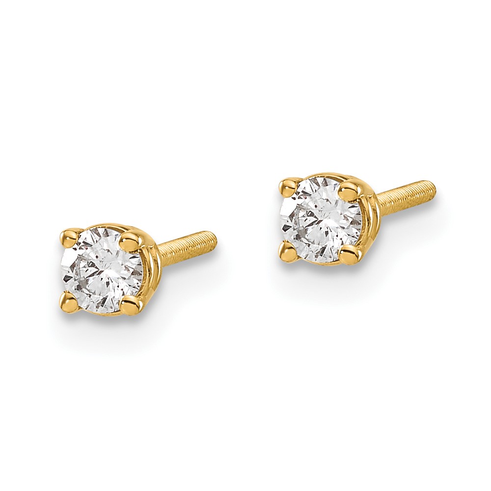 14ky .20ct. SI3 G-I Diamond Stud Thread on/off Post Earrings (ST3-20)
