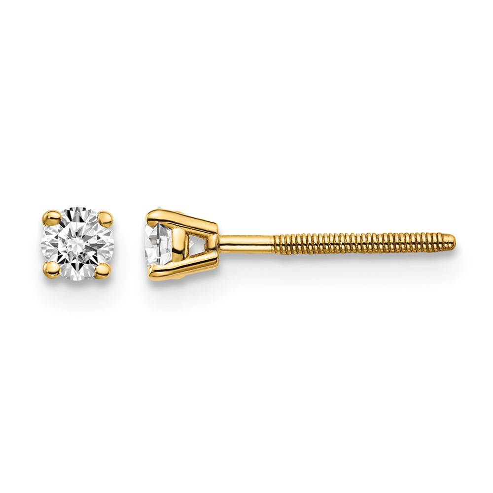 14ky .20ct. SI3 G-I Diamond Stud Thread on/off Post Earrings (ST3-20)