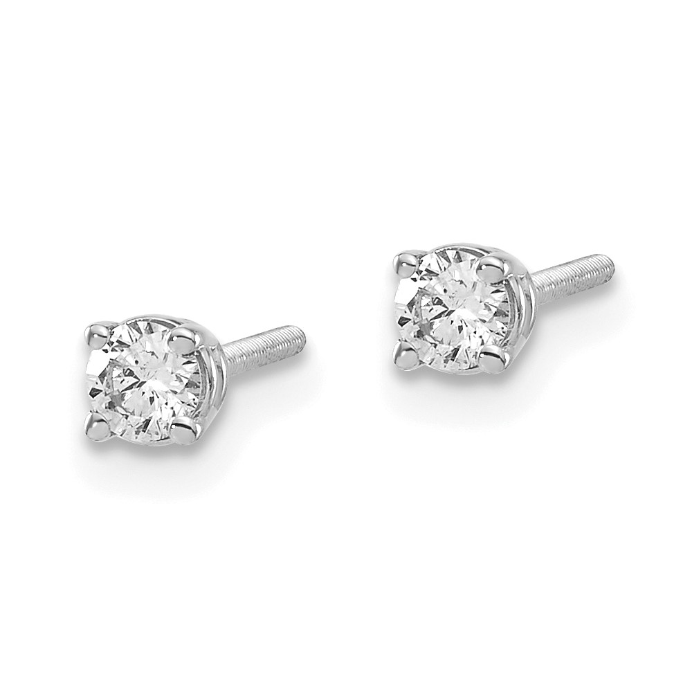 14kw .20ct VS2/SI1 G-I Diamond Stud Thread on/off Post Earrings (ST4-20W)